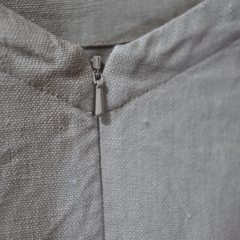 Eileen Fisher Tan Linen Shift Dress 100% Organic Linen Dress LG *stain - Picture 7 of 9